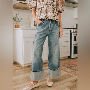 FREE PEOPLE FINAL COUNTDOWN CUFFED MID RISE JEANS 29